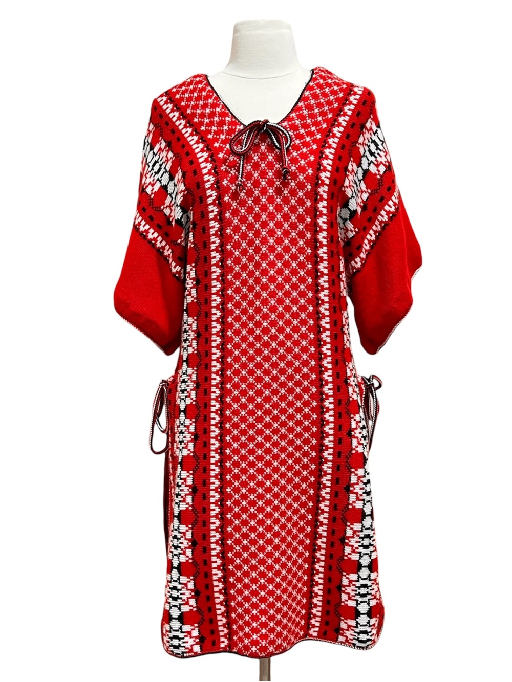 Nordic Red Fair Isle Sweater Tunic Size Large